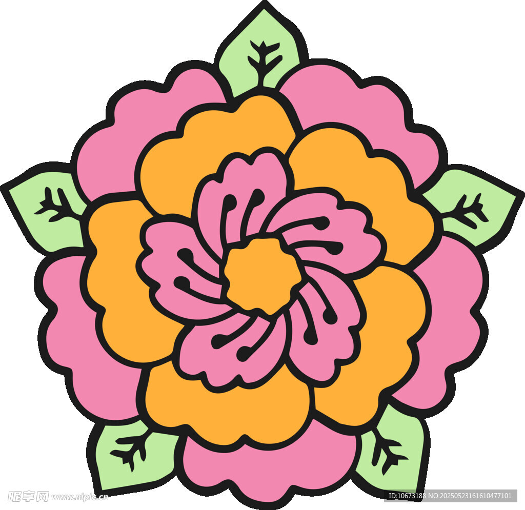 彩色手绘花朵图案