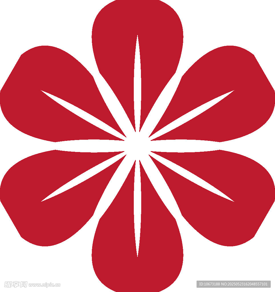 红色花朵简约图标