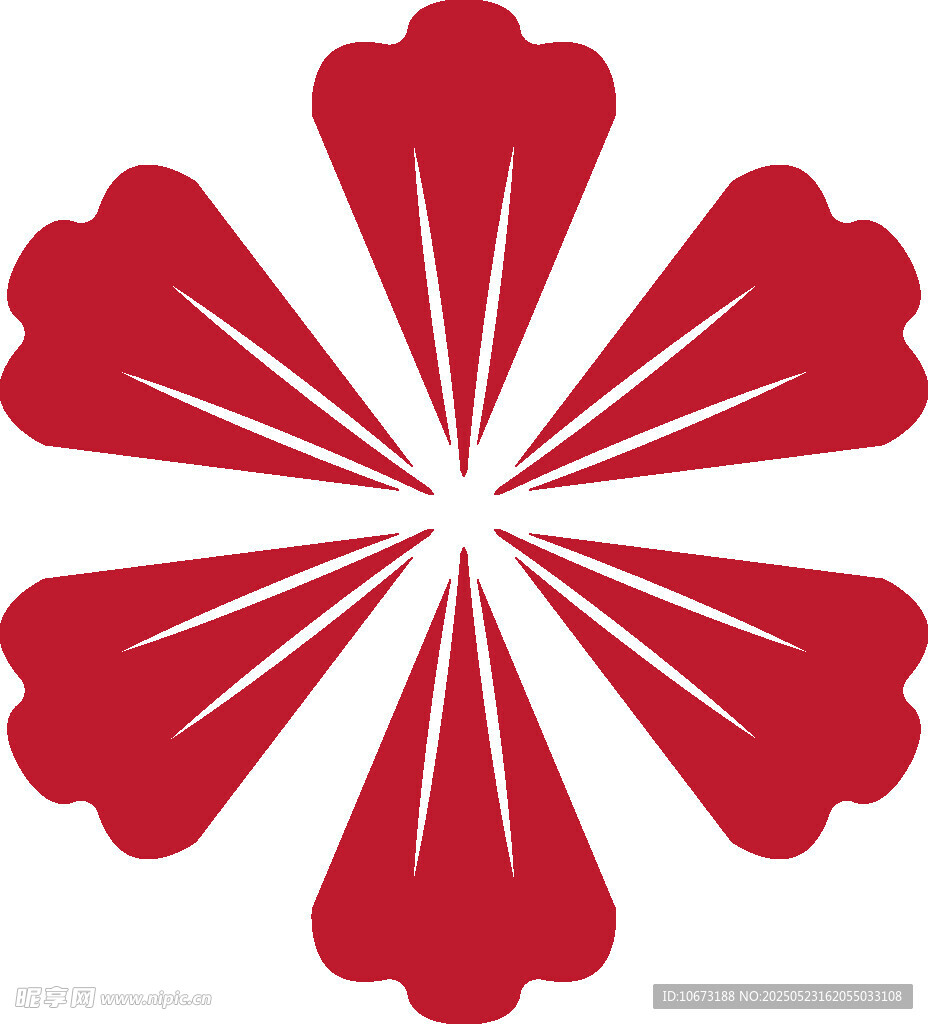 红色花瓣状几何图案