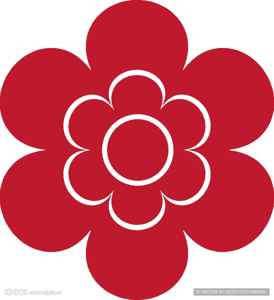 红色花朵图案设计元素
