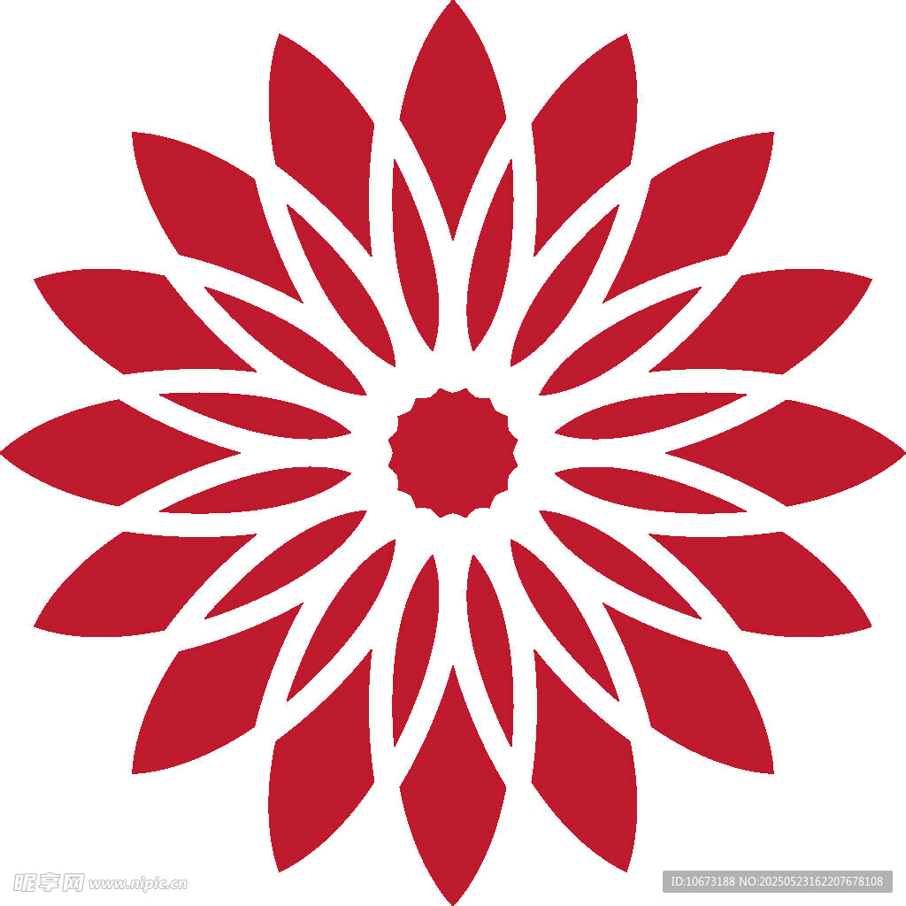 红色花朵图案设计元素