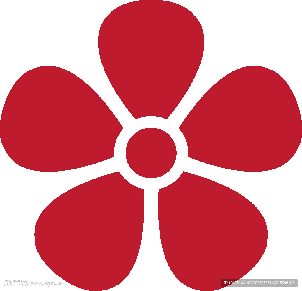 红色五瓣花朵图标