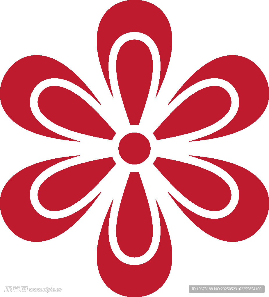 红色花朵图案设计元素