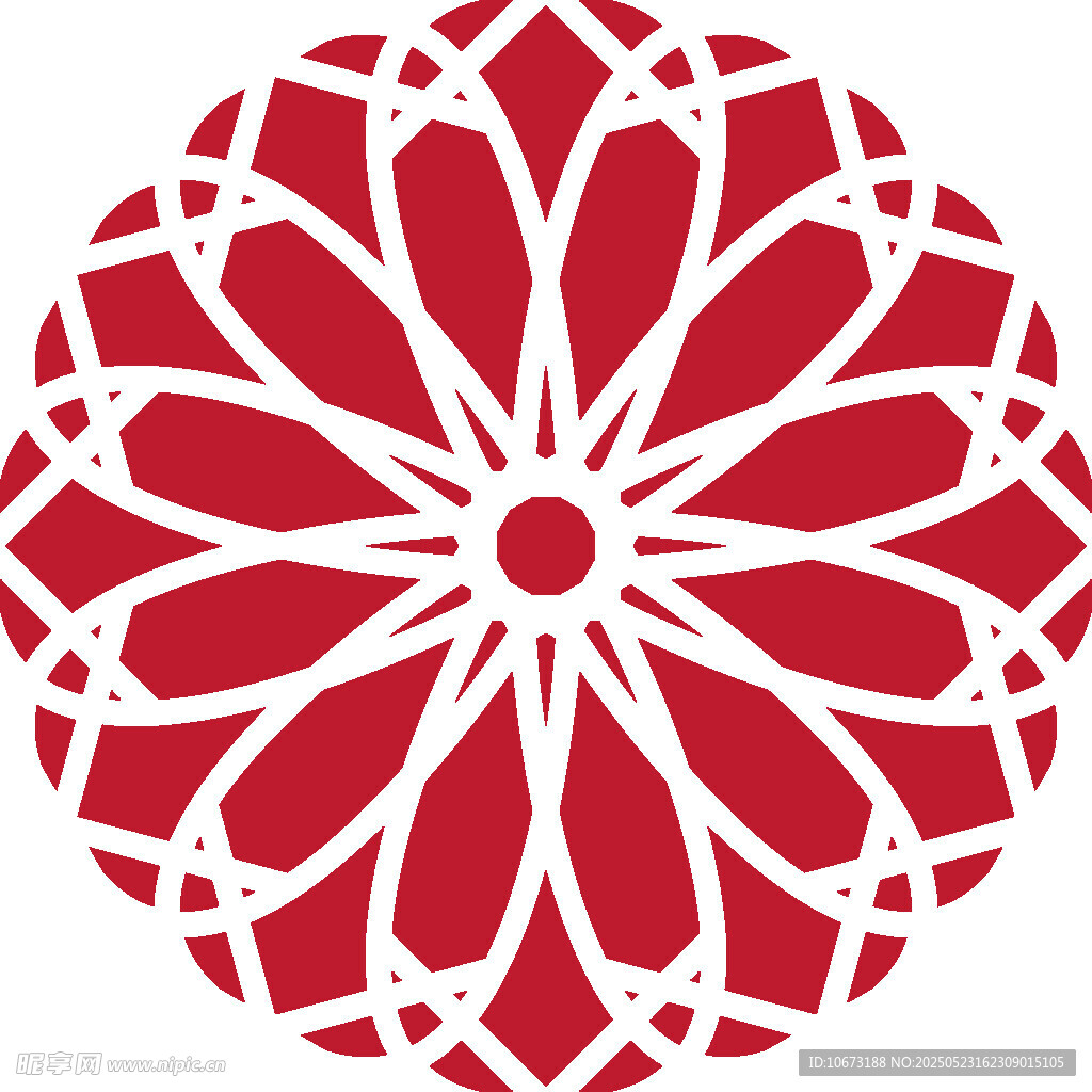 红色几何花纹圆形图案
