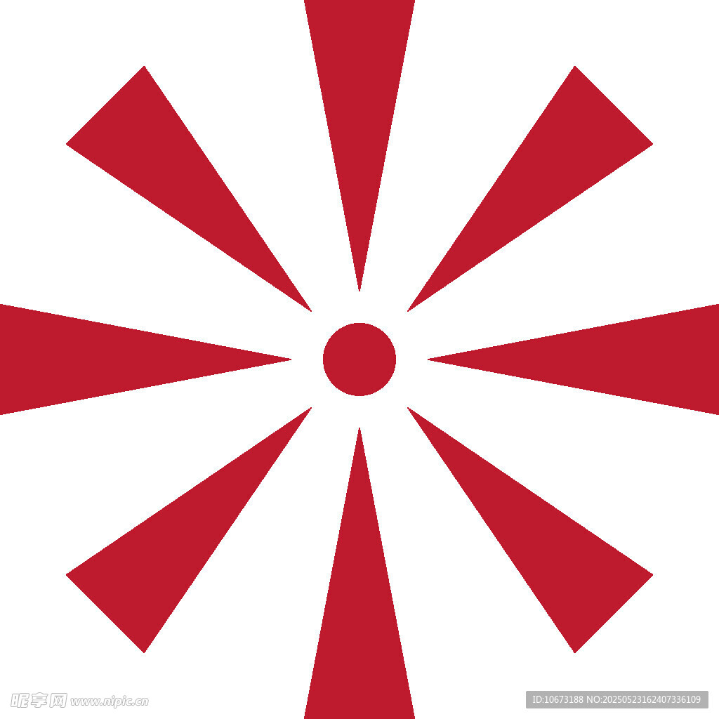 红白放射状几何图案