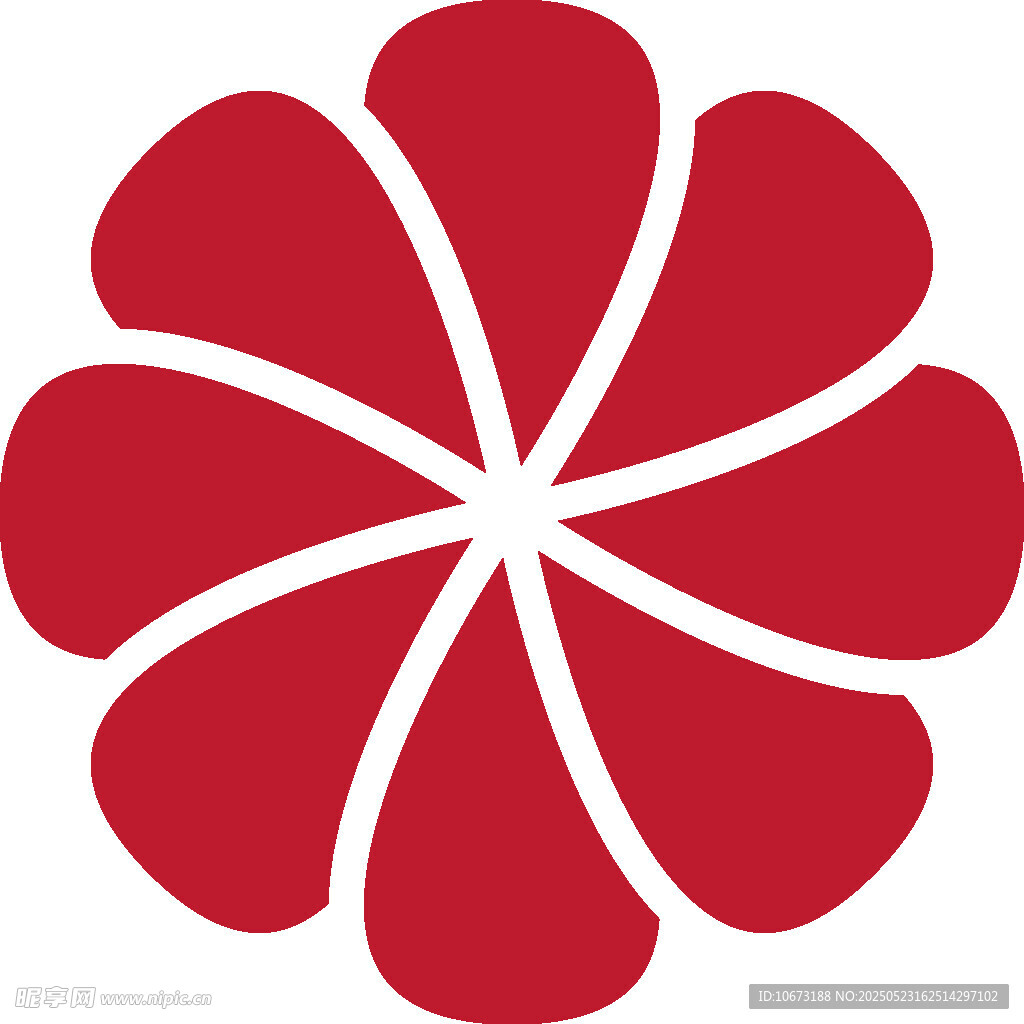 红色花瓣状几何图案