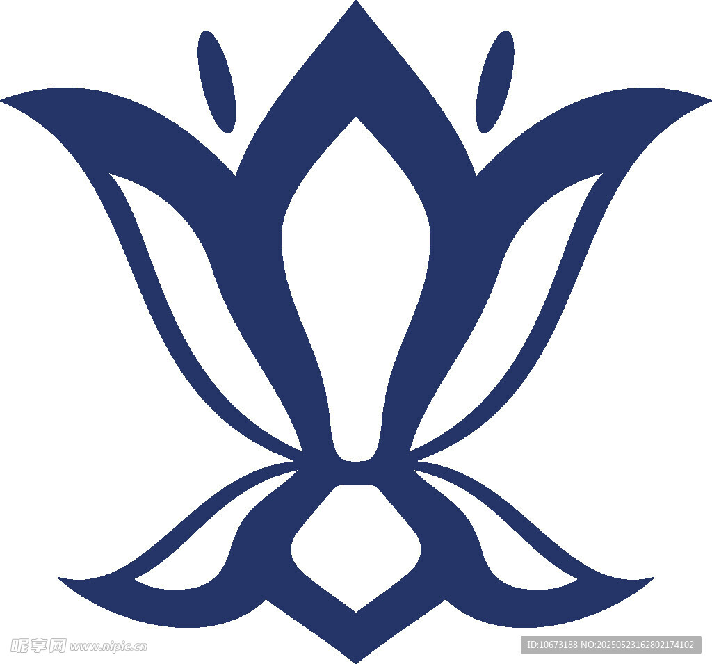 蓝色莲花图案设计元素