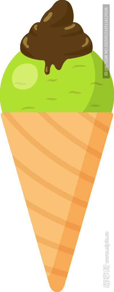 绿色冰淇淋甜筒
