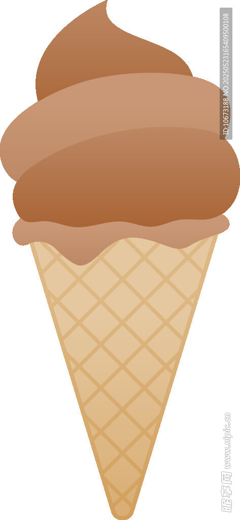 美味巧克力冰淇淋甜筒