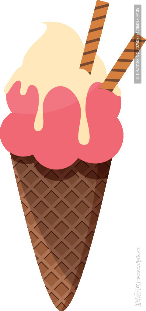粉色冰淇淋甜筒