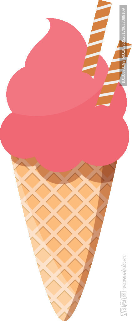 粉色冰淇淋甜筒