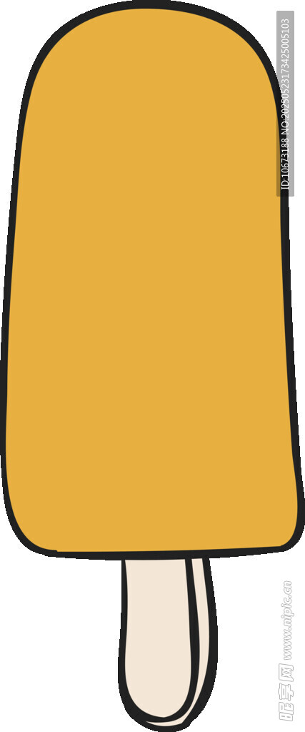 黄色冰棍插画