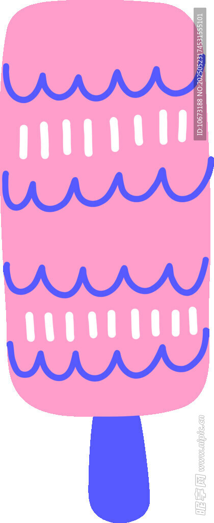 粉色波浪纹冰淇淋插画