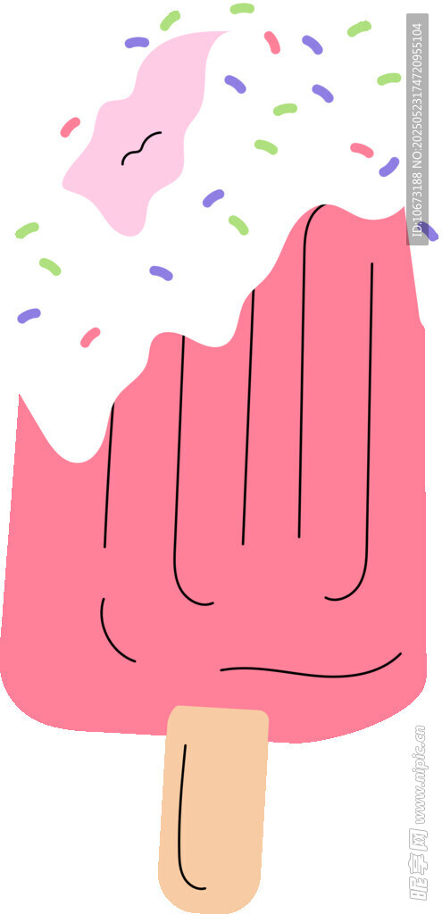 粉色冰淇淋插画