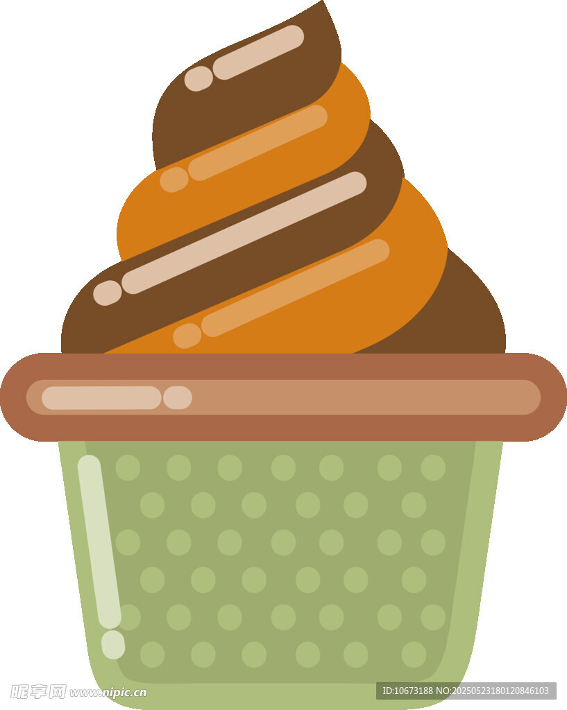 绿色杯装双色冰淇淋