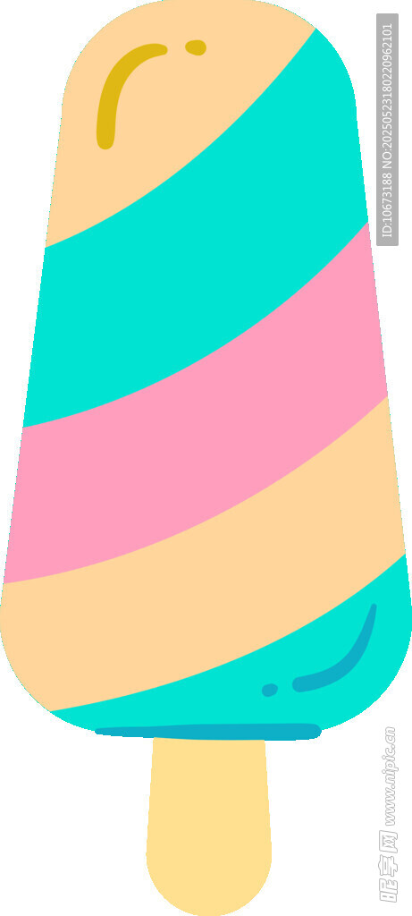 多彩条纹冰淇淋棒