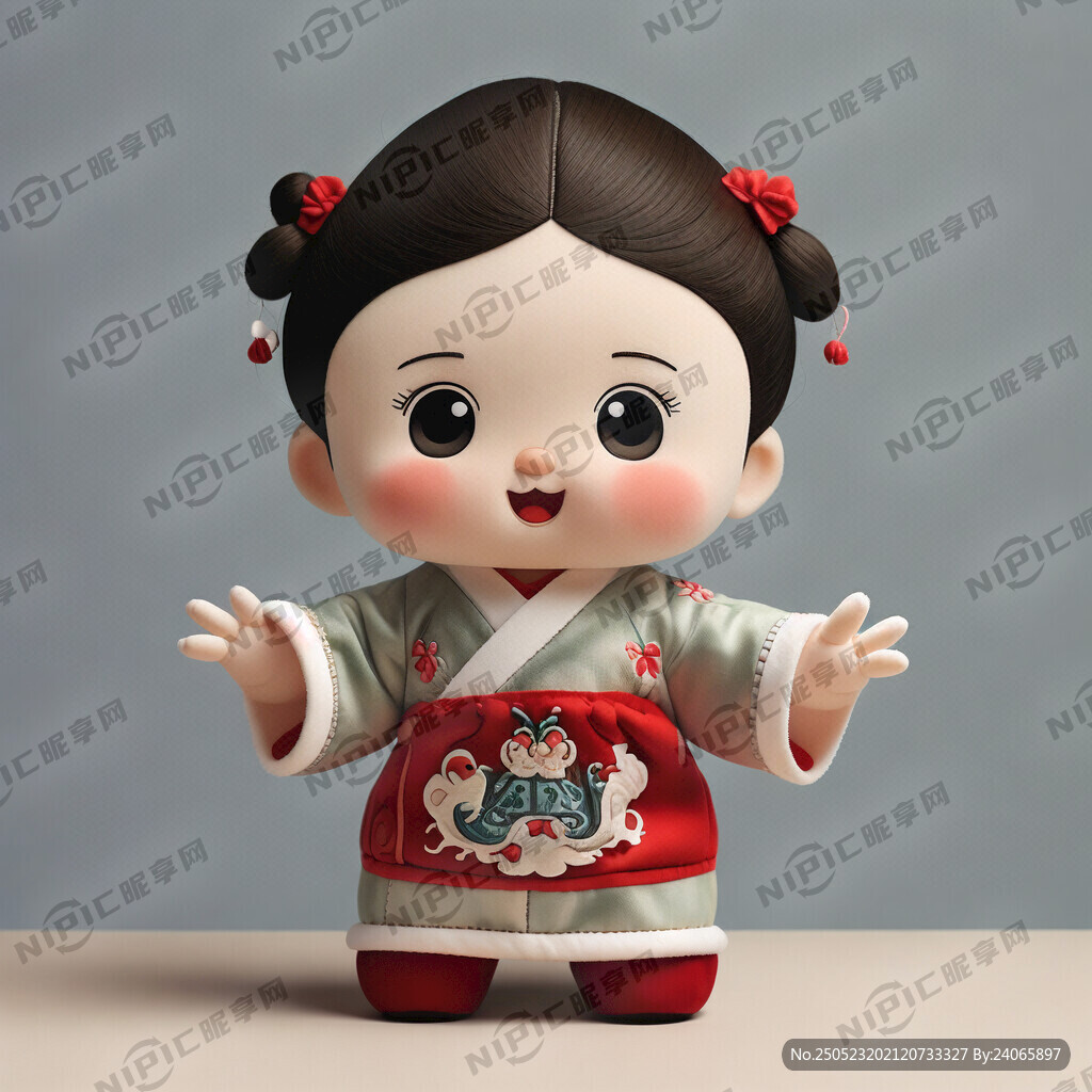 毛绒娃娃 二头身 高清 开心