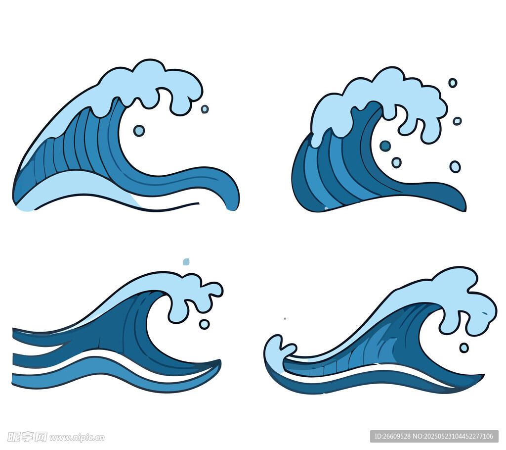 多样海浪图案设计元素