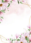 粉色花卉边框背景图