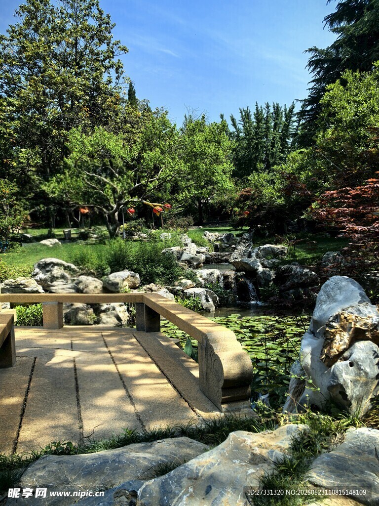 中式园林景观石桥美景