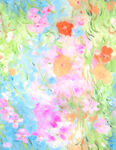 梦幻多彩花卉水彩画