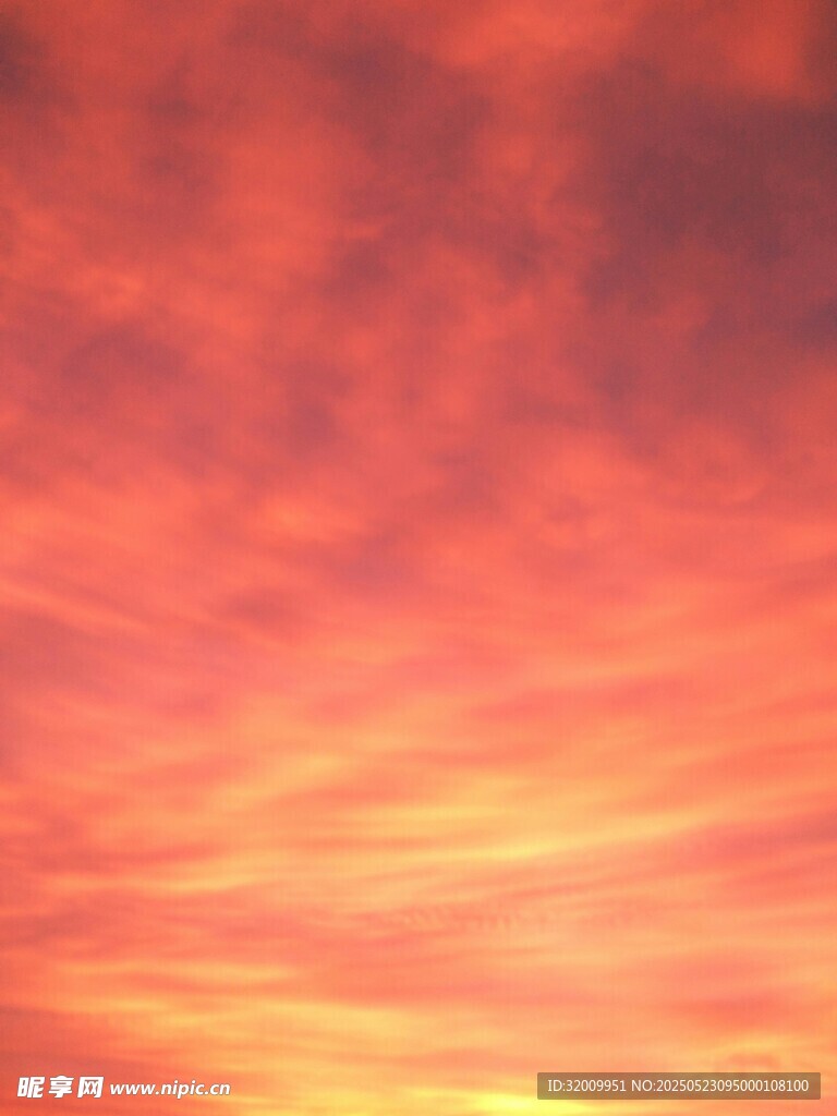 绚丽火烧云天空美景