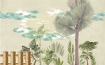 热带植物景观插画