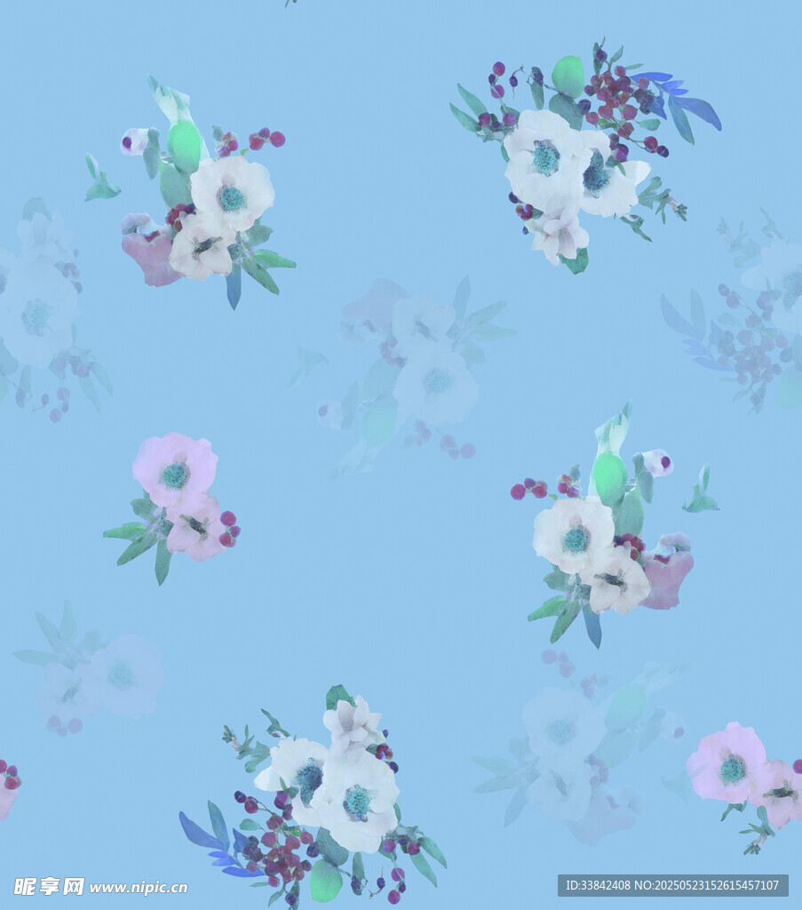 浅蓝色花卉图案背景