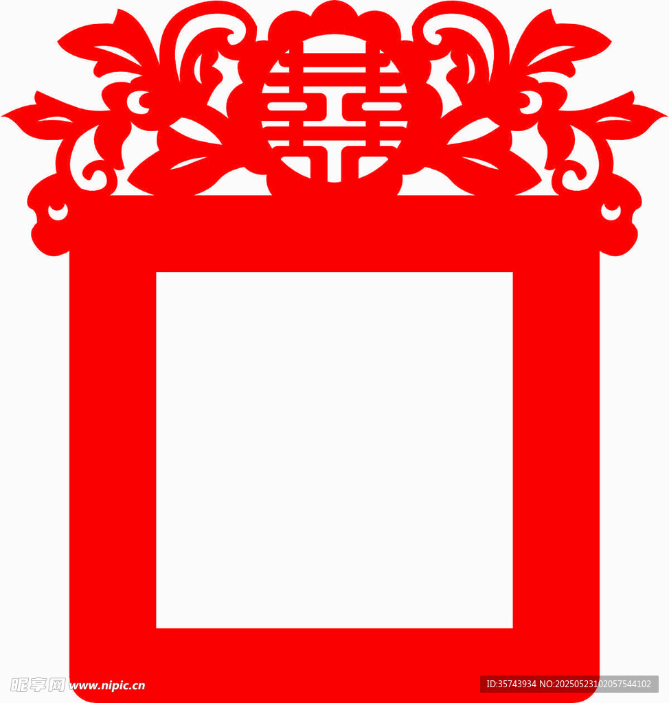 中式喜字边框装饰图案开关贴