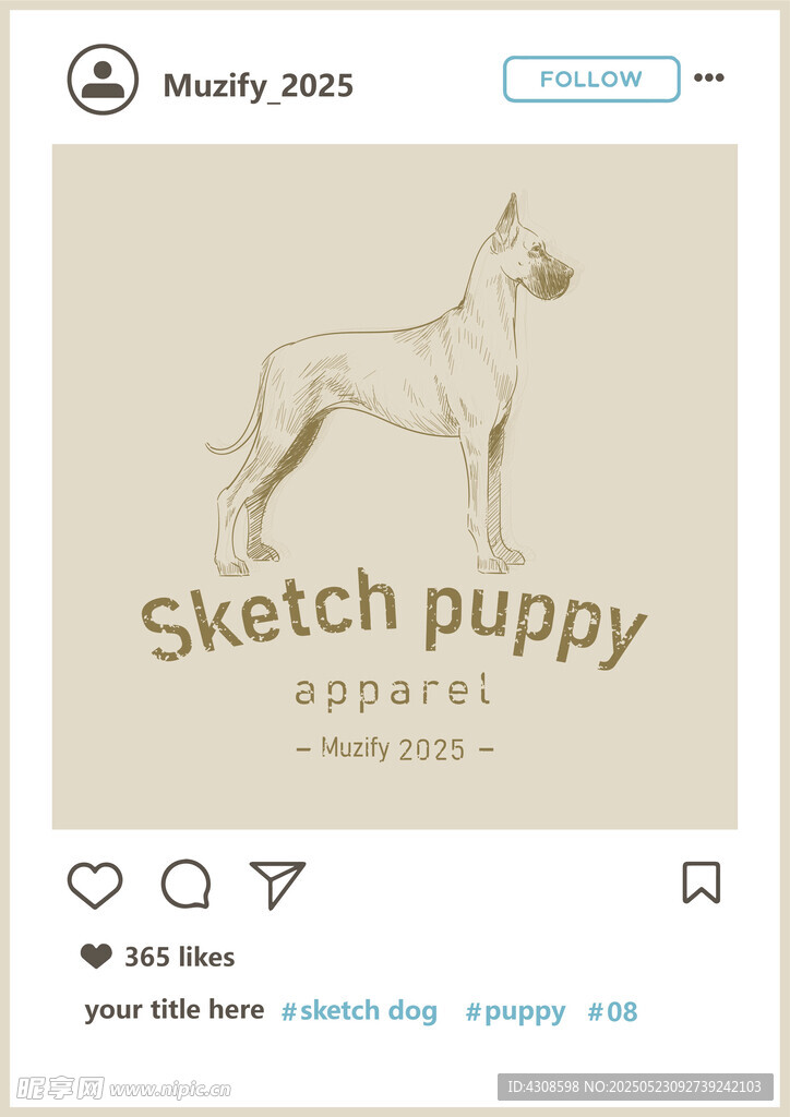 大丹犬 手绘稿