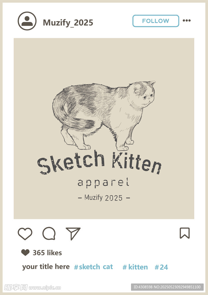 折耳猫 手绘稿