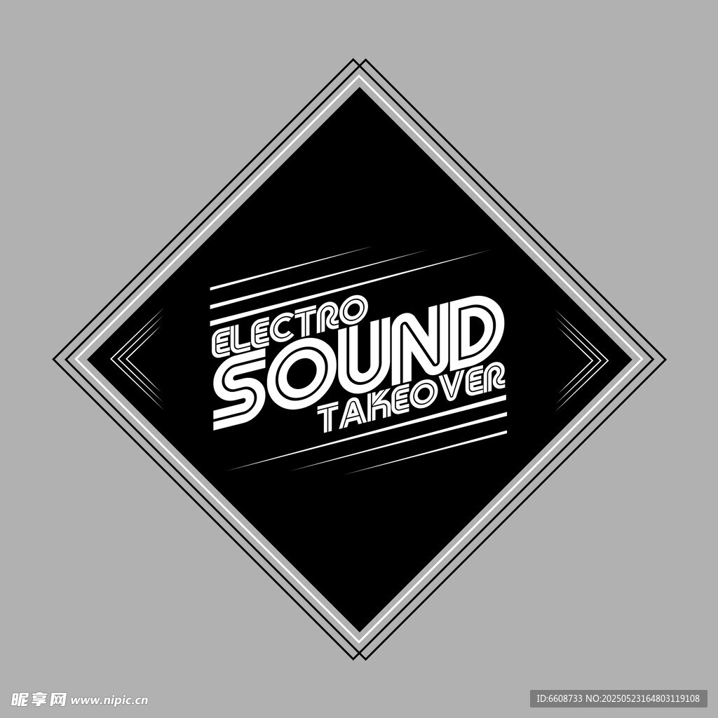 黑白音效标志图案