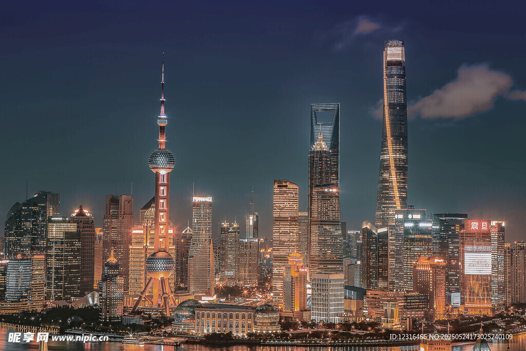上海璀璨夜景天际线