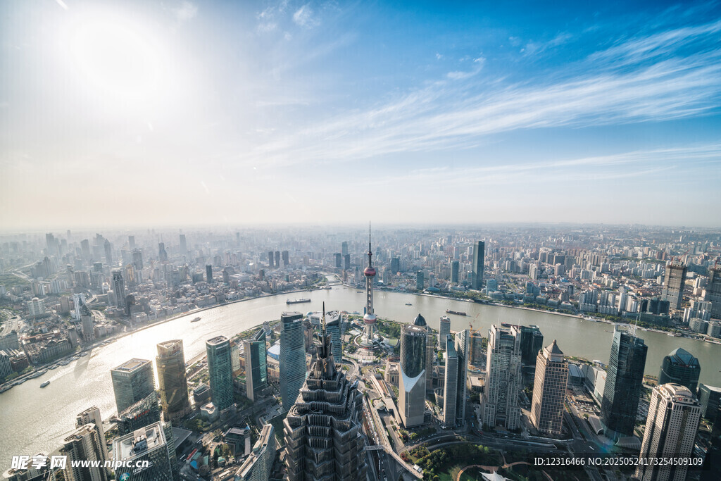 上海城市天际线俯瞰美景