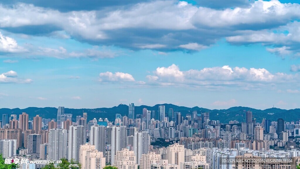 繁华都市天际线景观