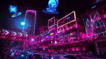 梦幻霓虹灯光下的未来场景