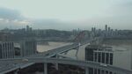 城市江景桥梁俯瞰景观
