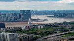瀑布城市边缘景观