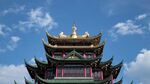 中式古建筑塔楼蓝天美景