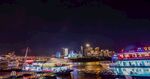 璀璨夜景中的繁华水上都市