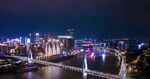 城市璀璨夜景跨江大桥