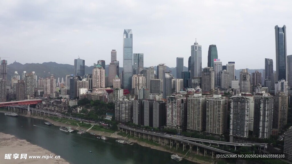重庆城市天际线俯瞰景观