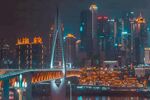 璀璨都市夜景桥梁风光