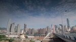 城市天际线与桥梁景观