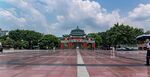 中式建筑广场全景