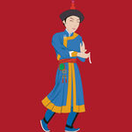 蒙古族男子传统服饰形象