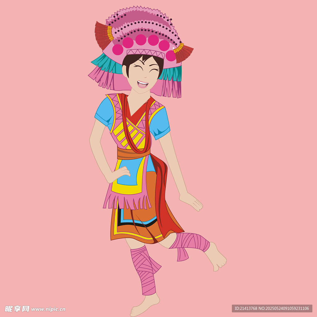 少数民族少女翩翩起舞