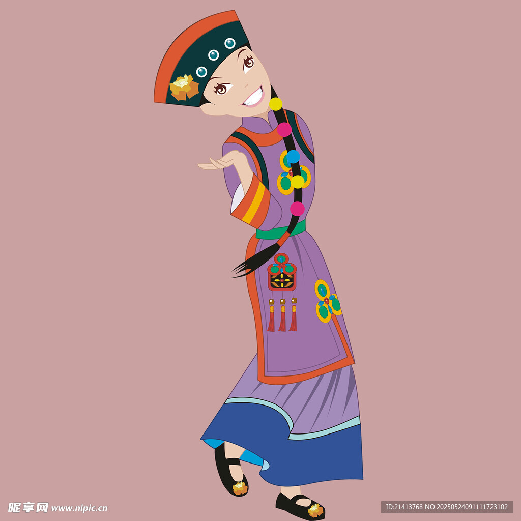 少数民族女子优雅舞蹈姿态