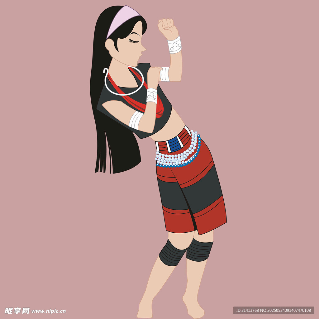 少数民族女子活力舞蹈