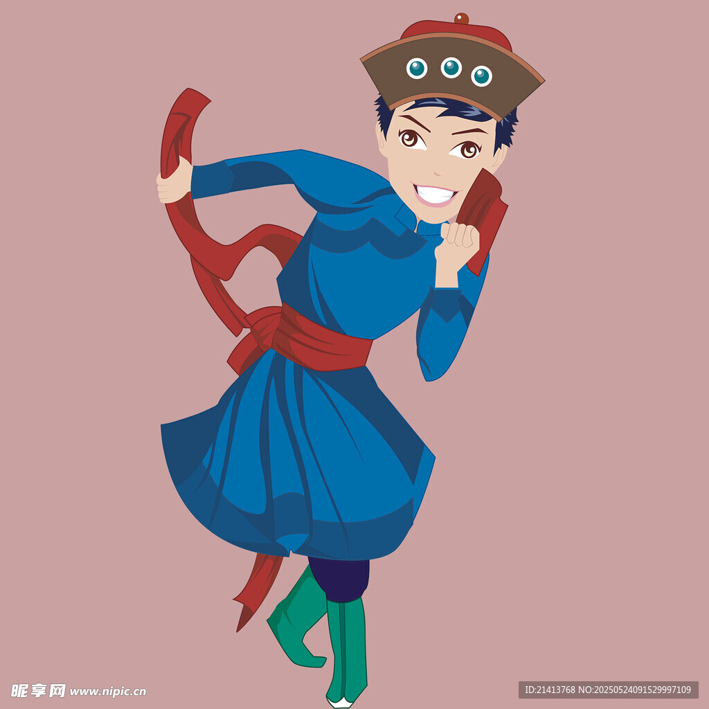 蒙古族舞者翩翩起舞